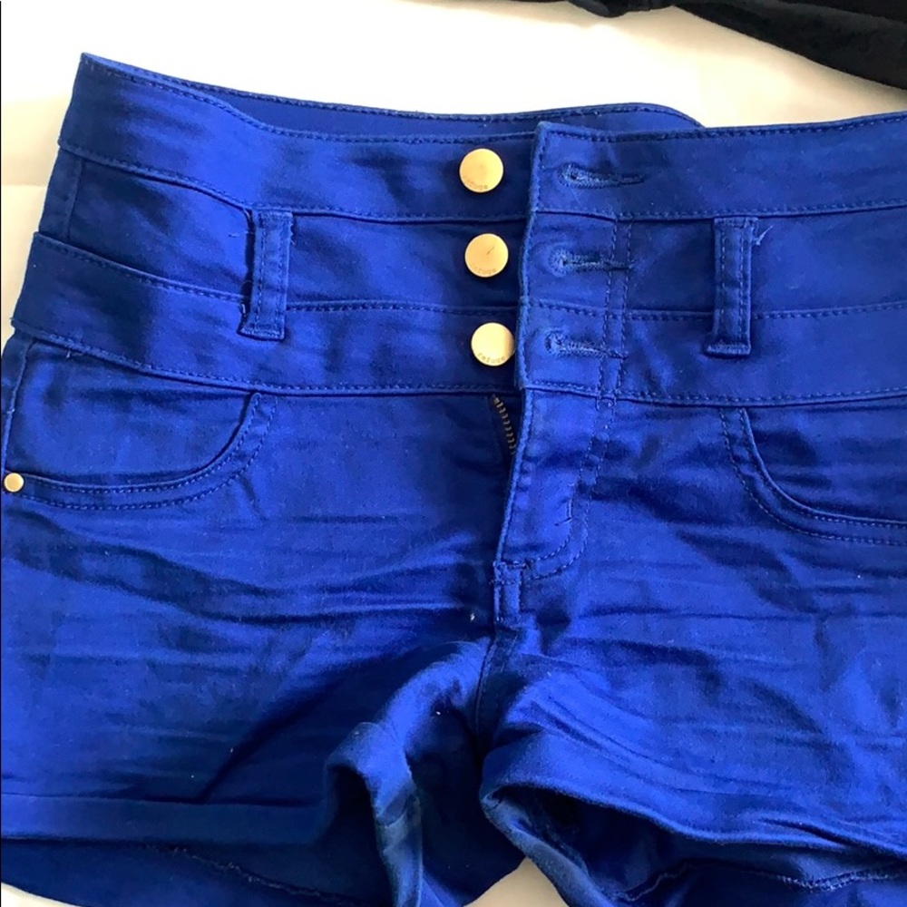 HIGH RISE ROYAL BLUE SHORTS!
